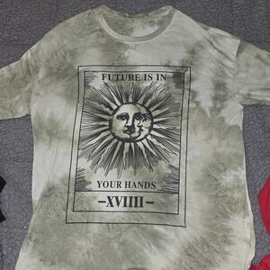Graphic Tie-Dye T-Shirt - Green Size M